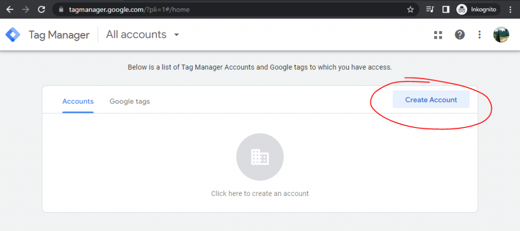 Vytvorenie účtu Google Tag Manager